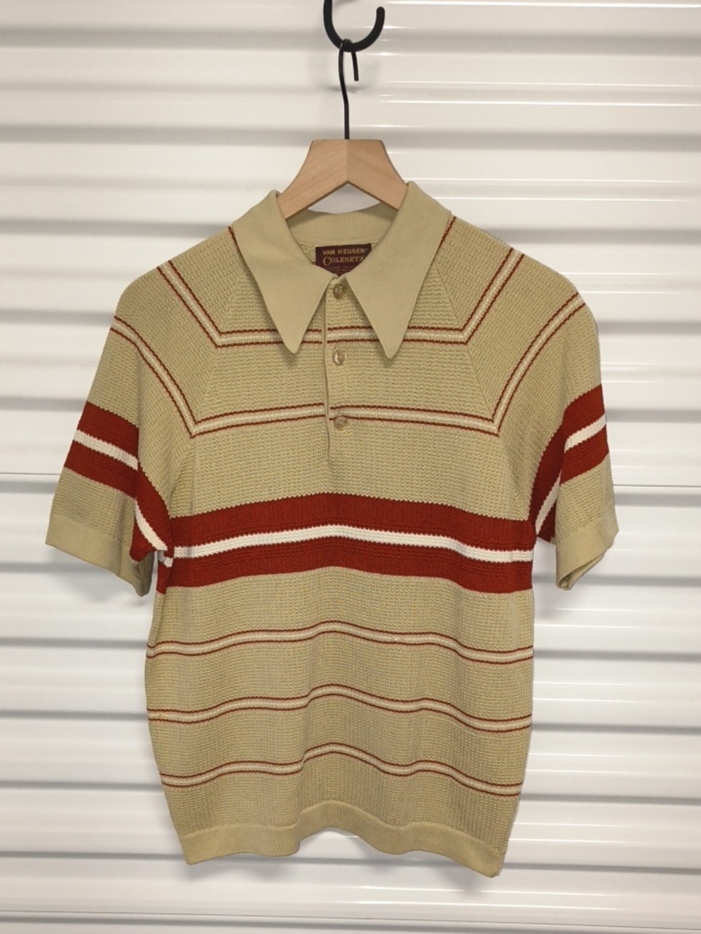 Vtg 1970 Van Heusen Coleseta Polo Collared Shirt M